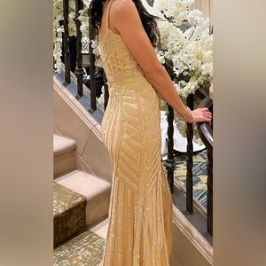 Glow dress. Bejeweled cream color dress. Size 0